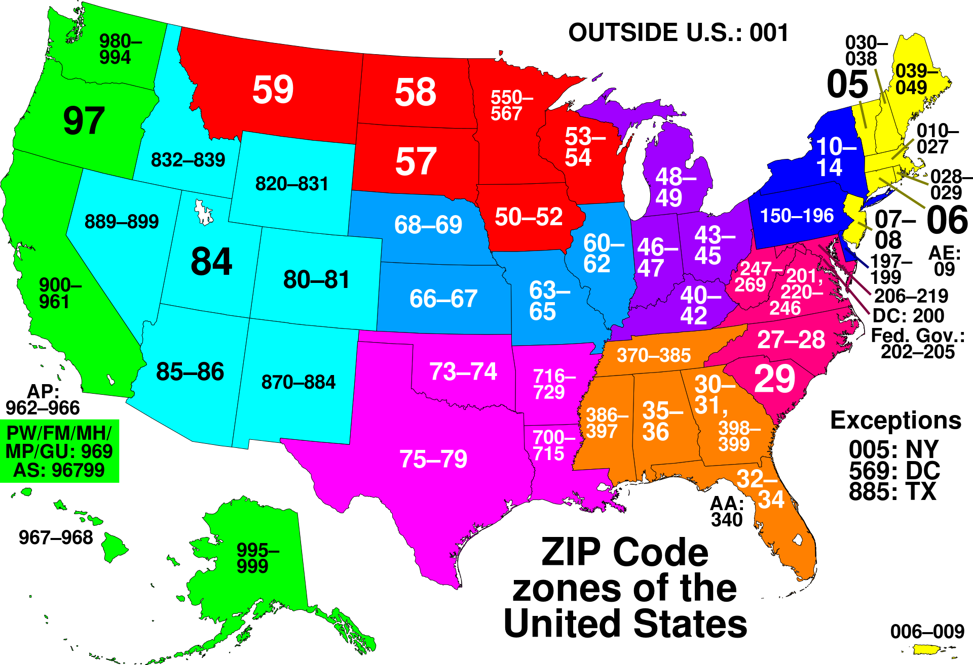 zip code regions